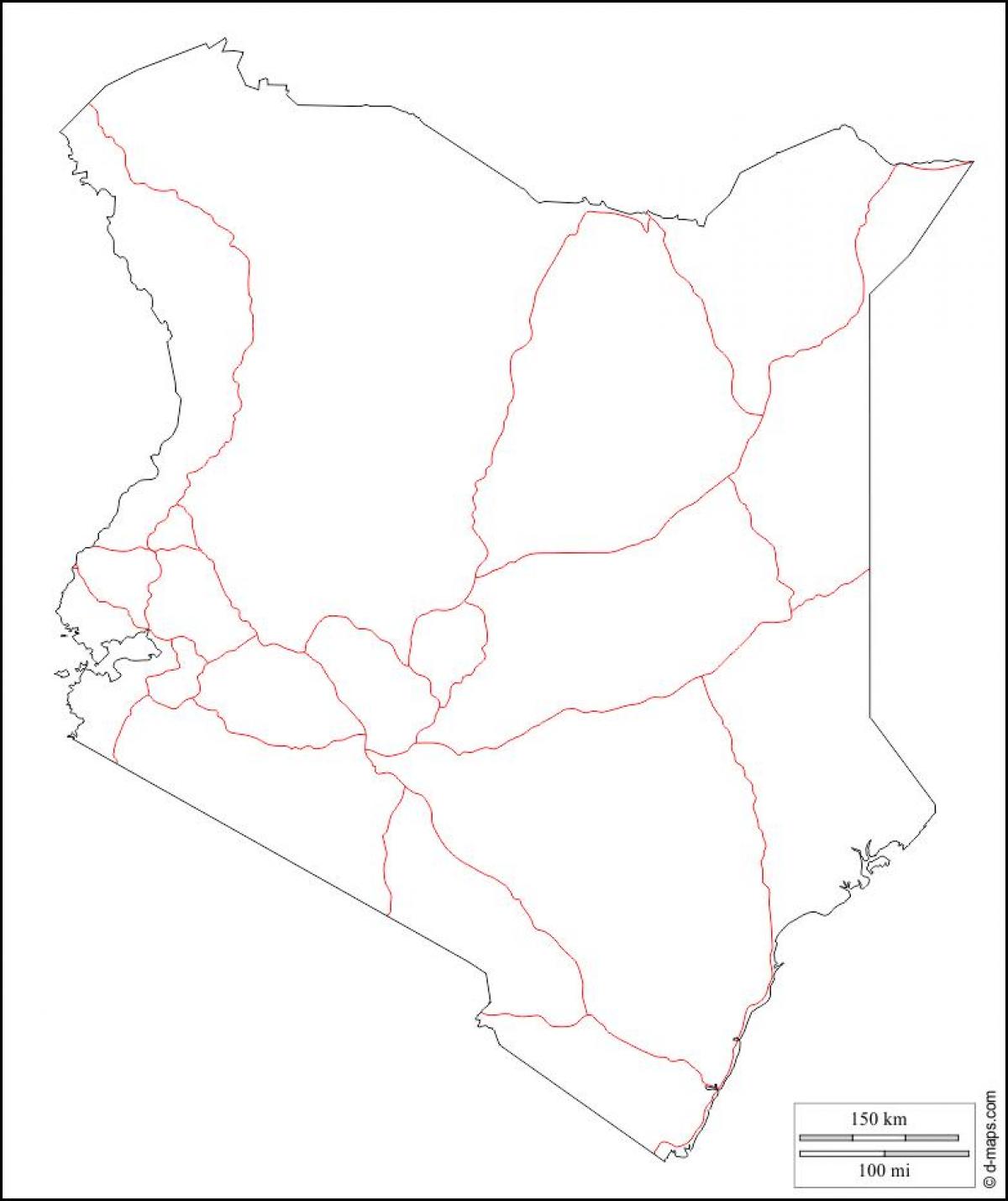 肯尼亚的空白的地图