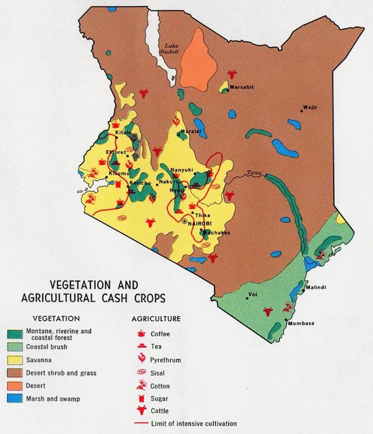 地图肯尼亚的自然资源