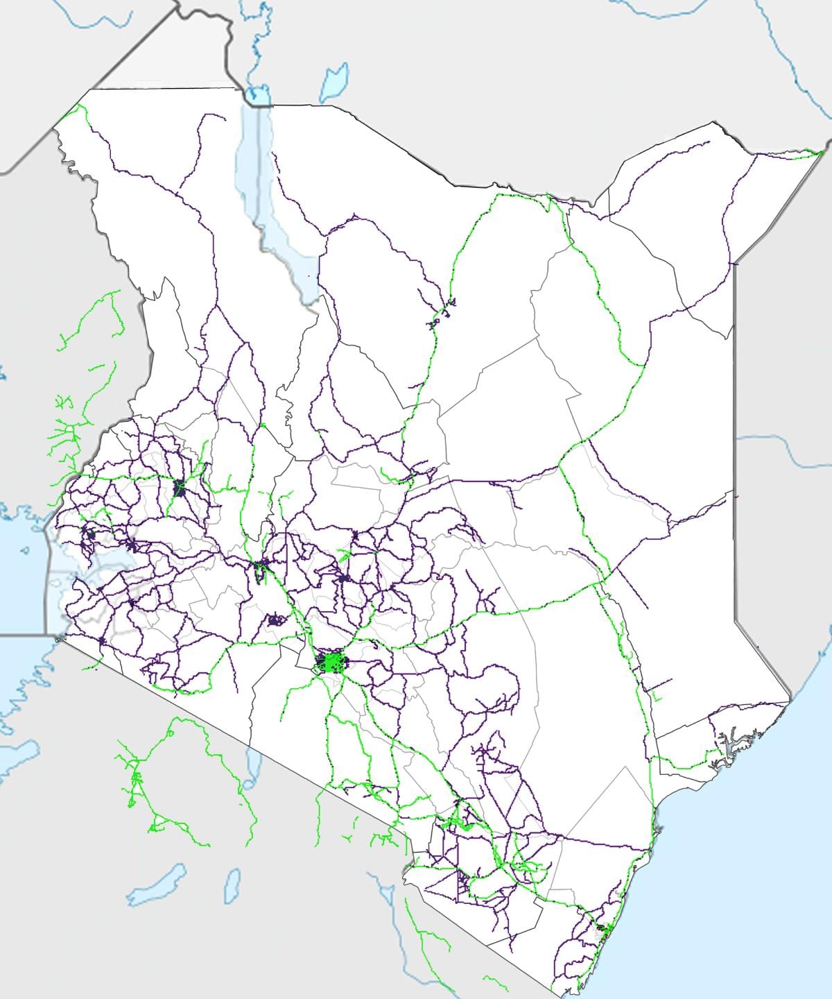地图肯尼亚铁路