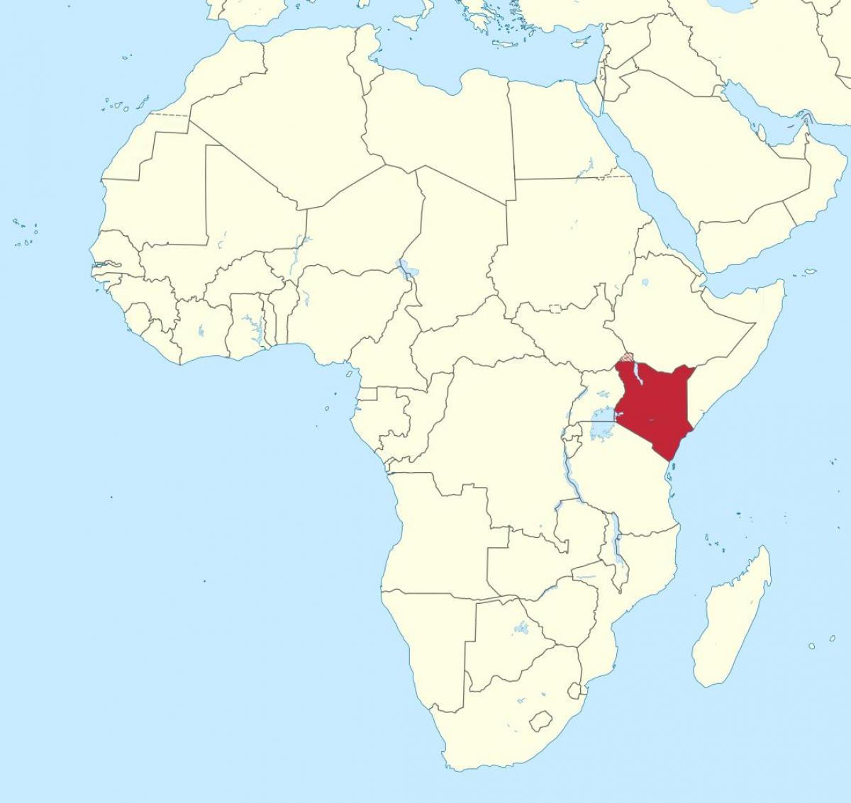 非洲的地图显示出肯尼亚