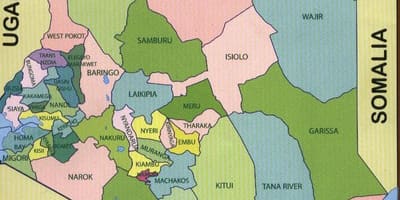 县的肯尼亚地图