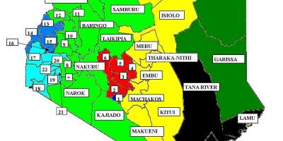 地图的47个县在肯尼亚 