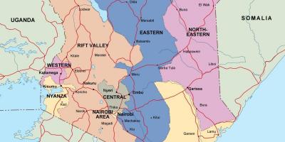 地图的政治地图的肯尼亚