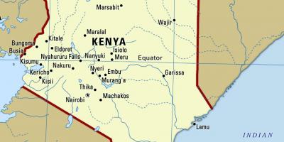 地图肯尼亚的城市