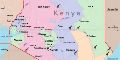 大型地图，肯尼亚