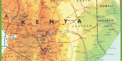 肯尼亚公路网地图